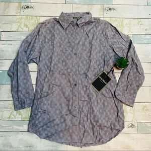 Love Stitch Grey Button Up Top